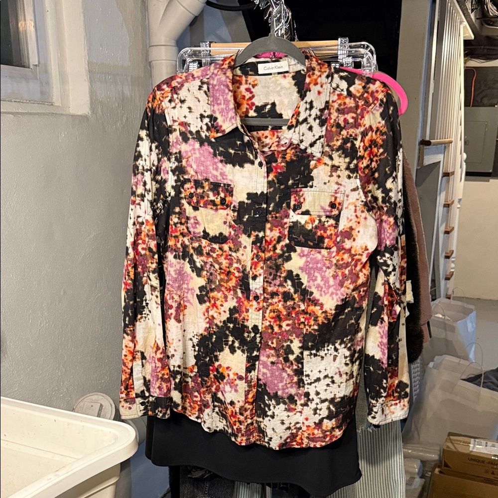 Calvin Klein Multicolor Abstract Button-Down Shirt - image 2